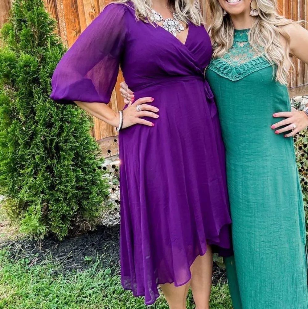 Chic Purple Long Sleeve Dress